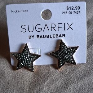 BaubleBar Star Earrings in Black and Gold